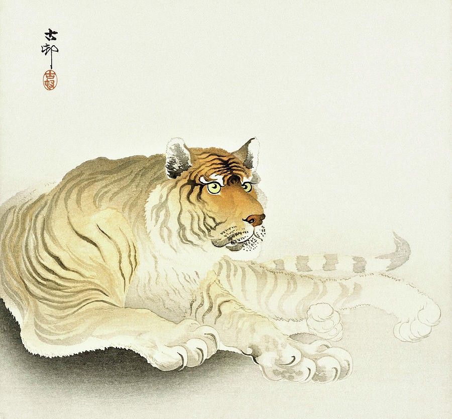 Cool Painting - Tiger - Digital Remastered Edition by Ohara Koson