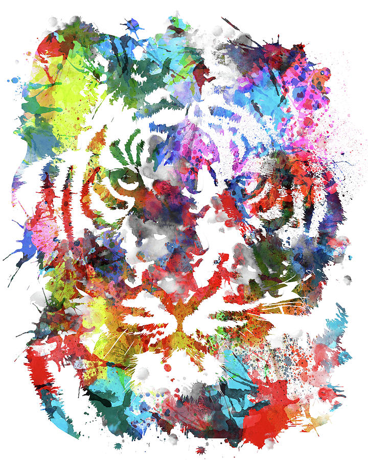 Tiger Expression Color Digital Art