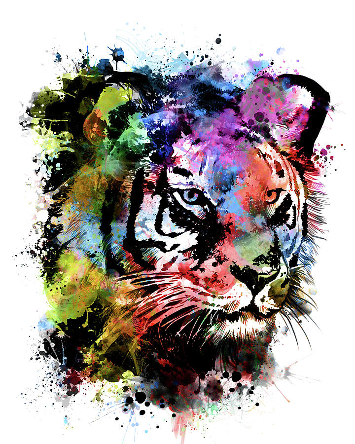 Tiger Expression Face Digital Art