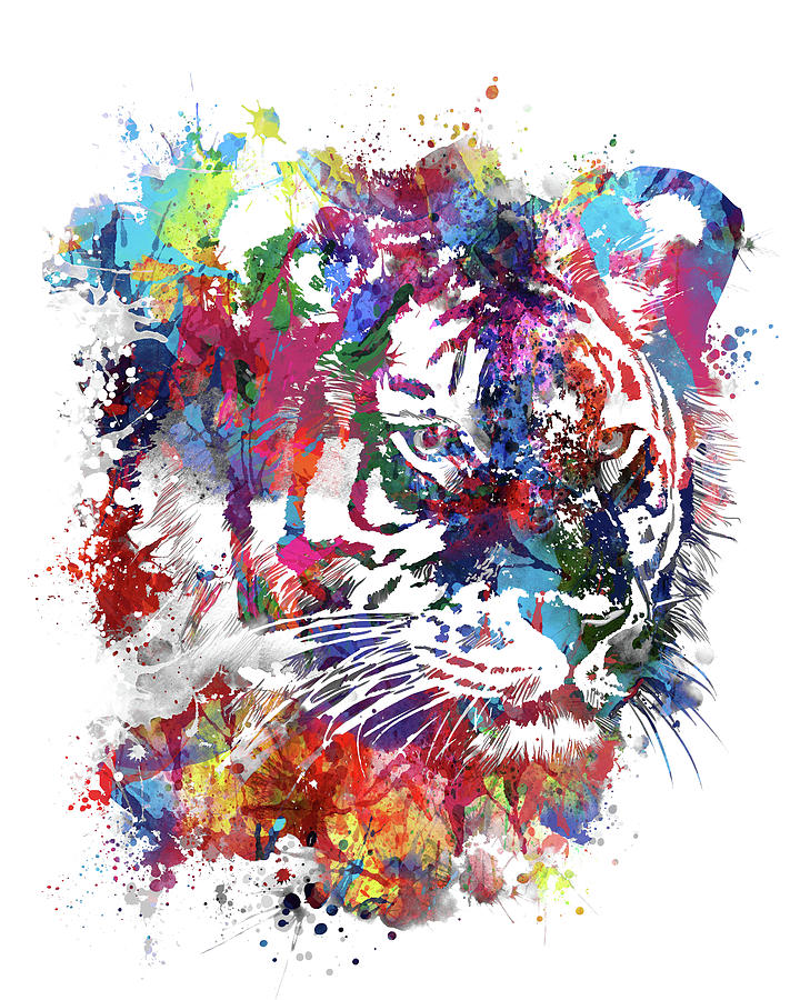 Tiger Expression Face V2 Digital Art