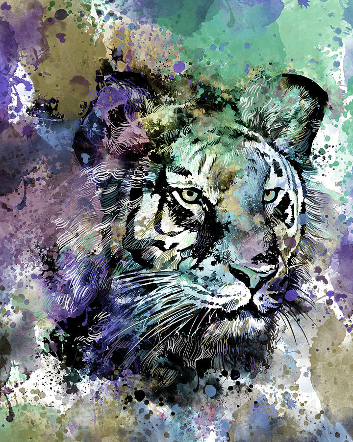 Tiger Expression Face V3 Digital Art