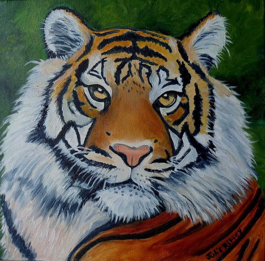 Tiger Eyes Are Watching You Painting by Julie Brugh Riffey