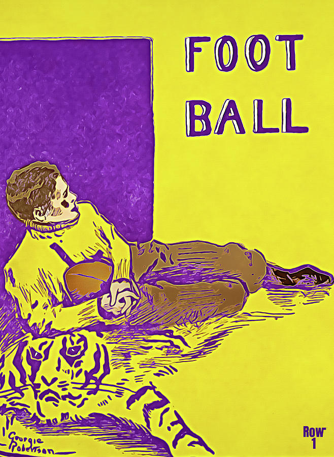 Tiger Foot Ball Mixed Media by Row One Brand