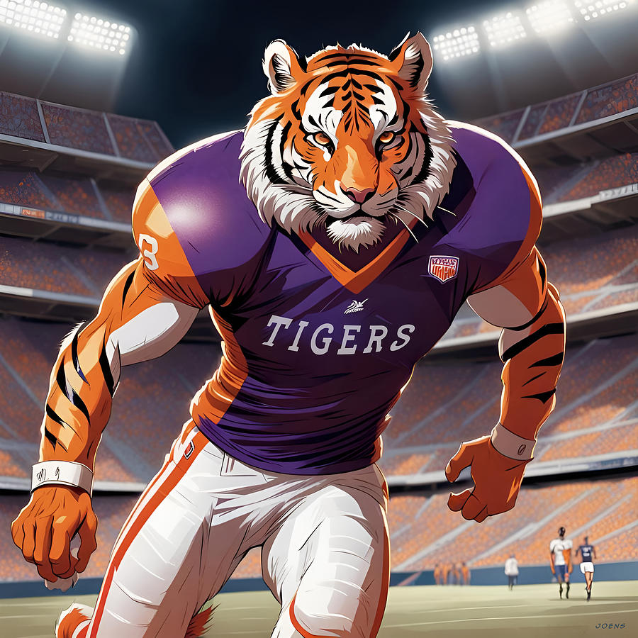 Tiger Football Digital Art by Greg Joens