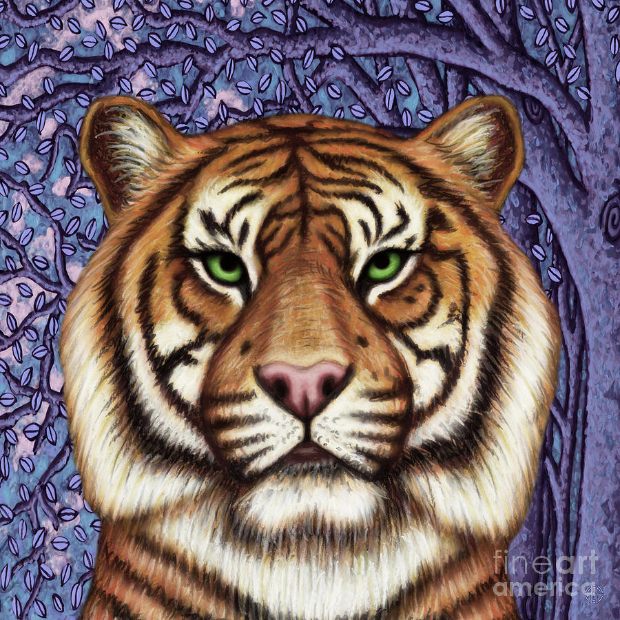 Tiger Forest Painting by Amy E Fraser
