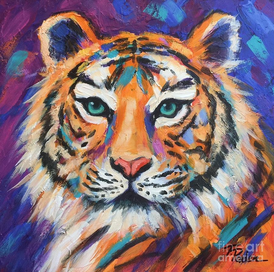 Tiger Gaze Painting by Theresa Paden - Pixels