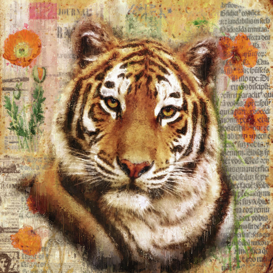 Wildlife Mixed Media - Tiger by Jacky Gerritsen