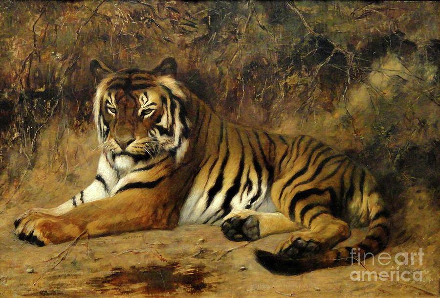 Tiger Painting by Jean-Leon Gerome