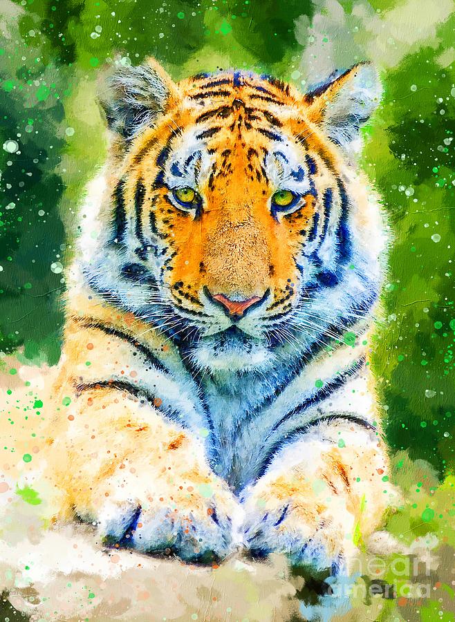 Tiger King Painting by Alexandra Arts