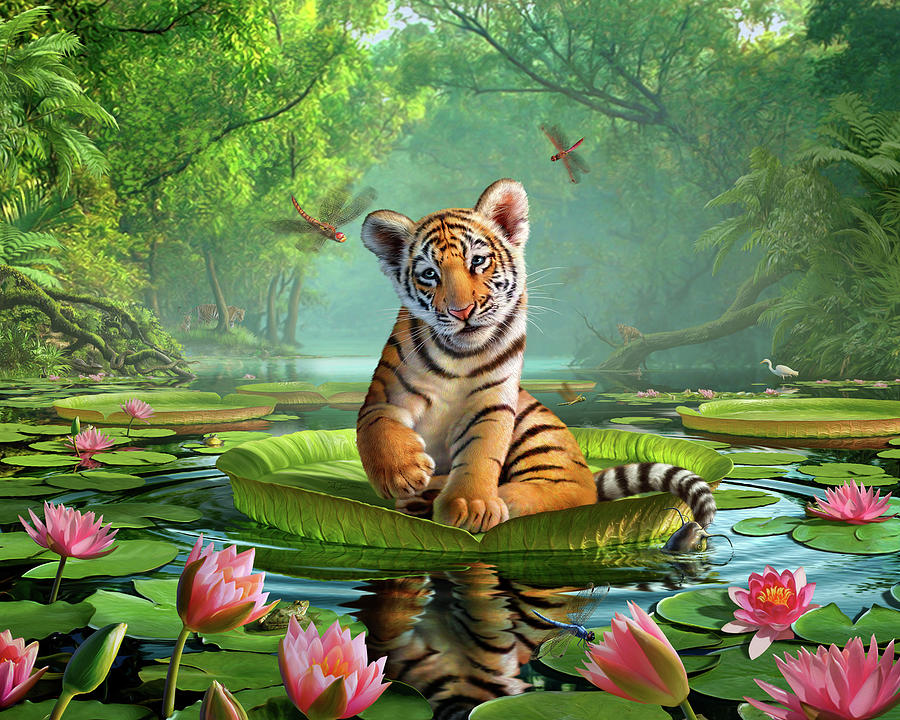 Turtle Digital Art - Tiger Lily 2 by Jerry LoFaro