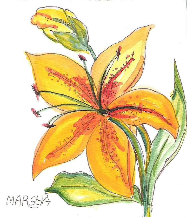 Tiger Lily III Painting by Marsha Woods