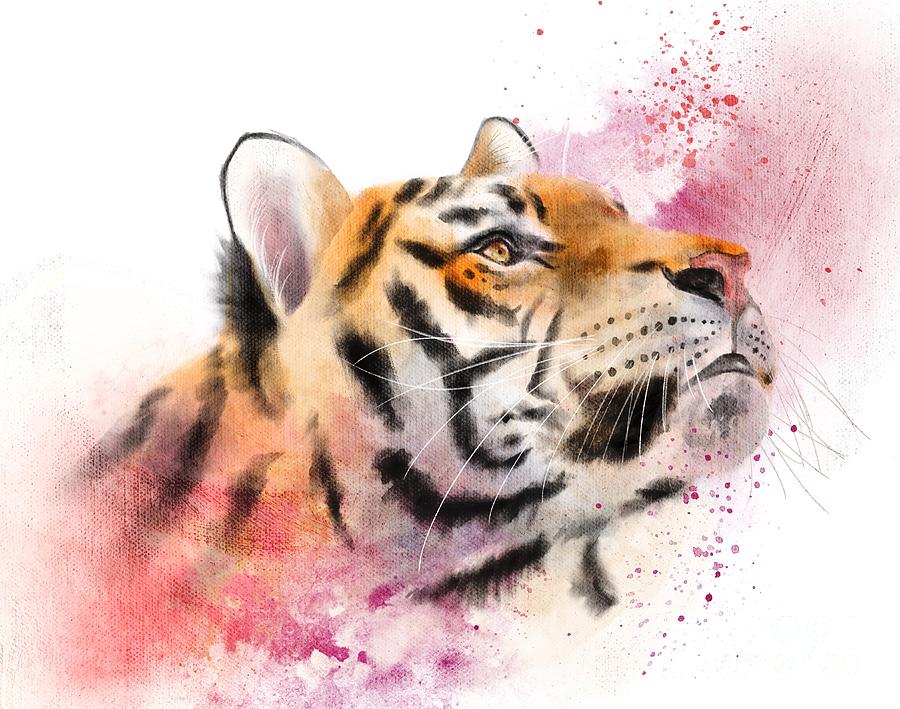 Tiger Digital Art by Chiho Watanabe