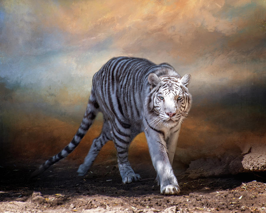 Tiger on the edge of extinction Painting by Jeanette Mahoney