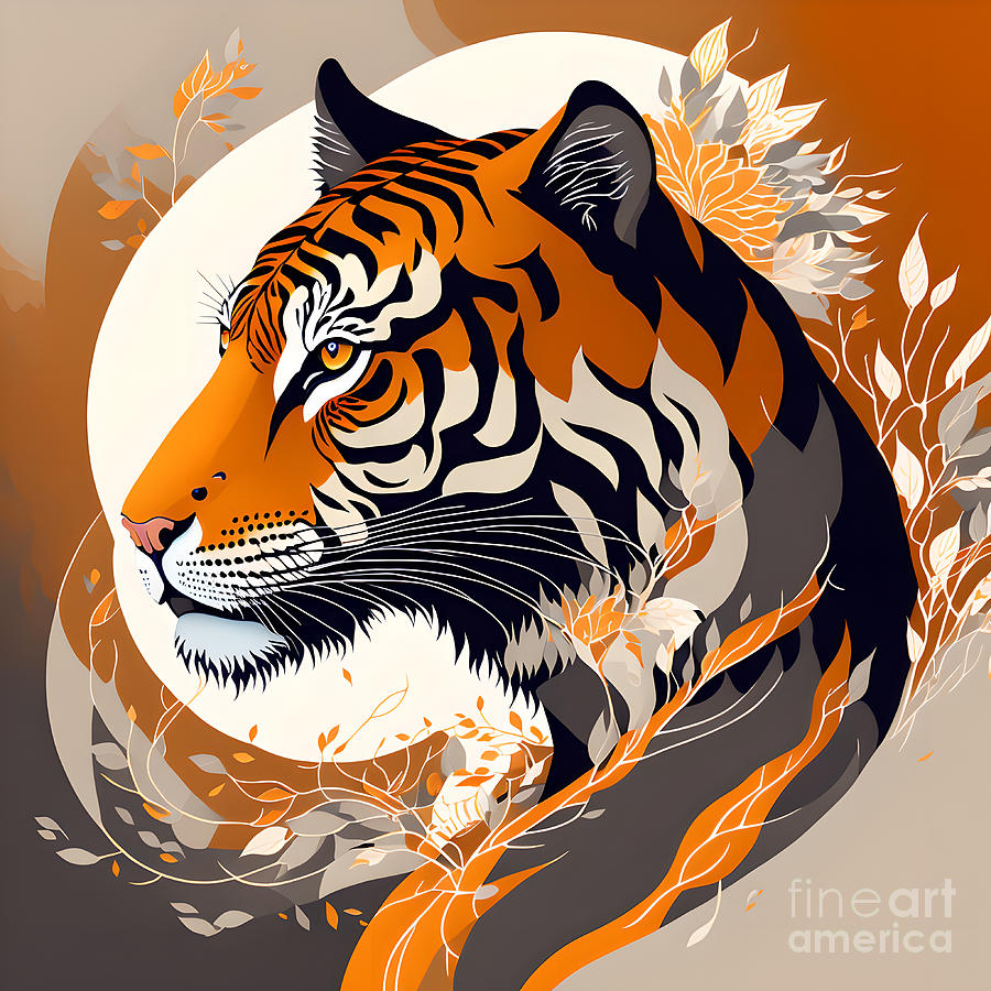 Tiger Portrait - 1 Digital Art by Philip Preston