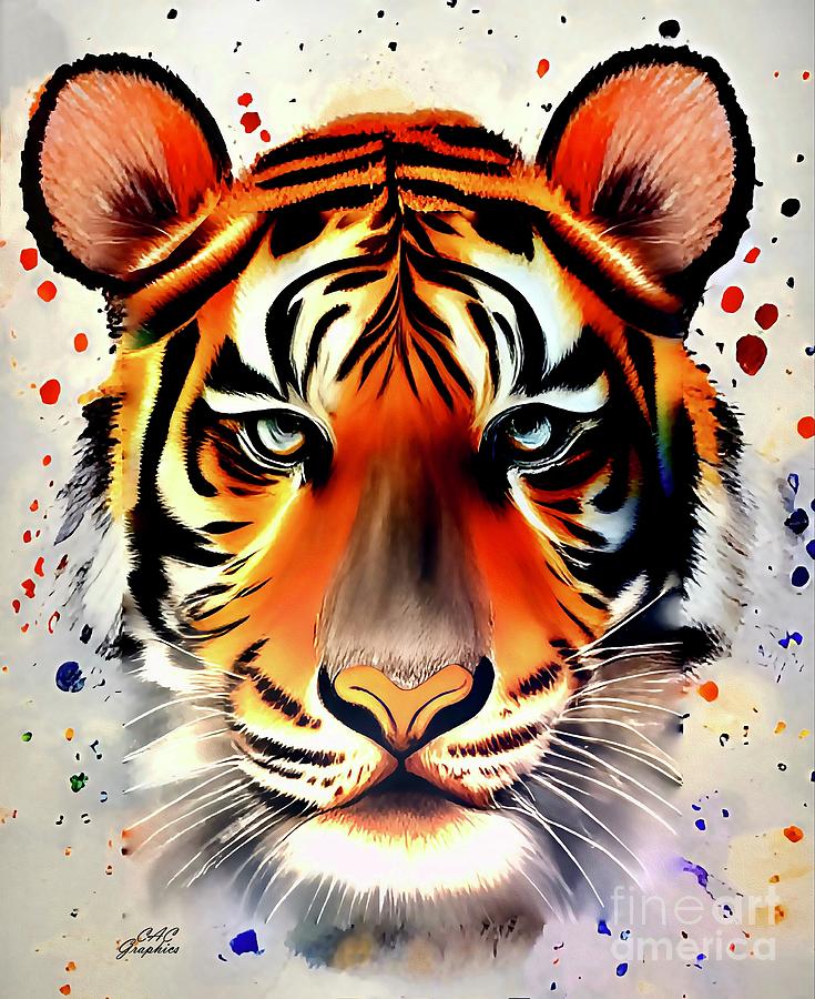 Tiger Portrait Painting by CAC Graphics - Fine Art America