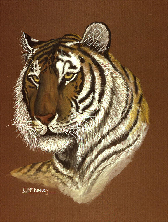 Tiger Portrait Painting by Carl McKinley