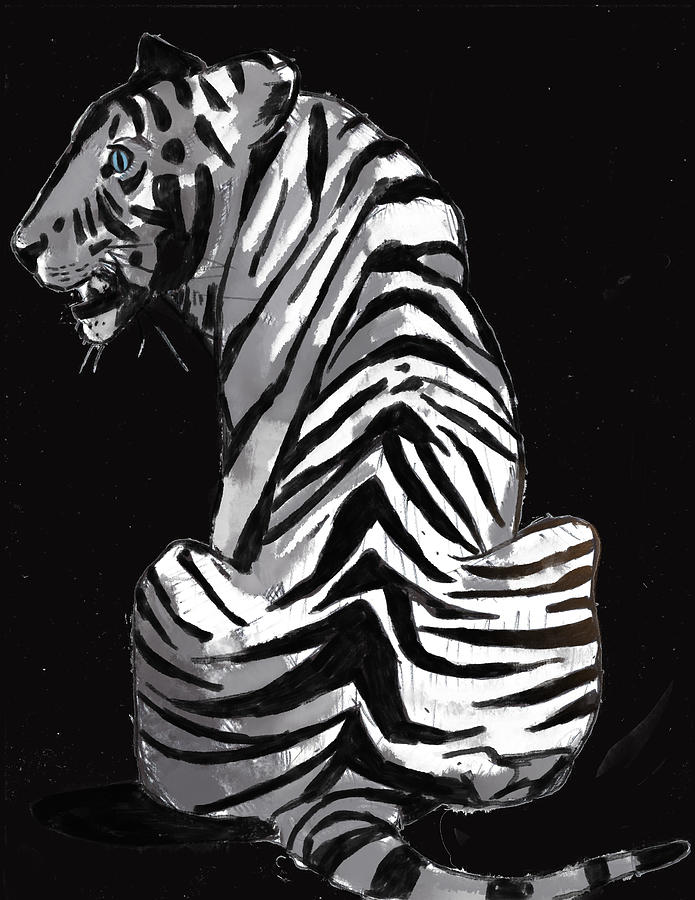 Tiger Pose V5 Mixed Media by Eileen Backman - Fine Art America