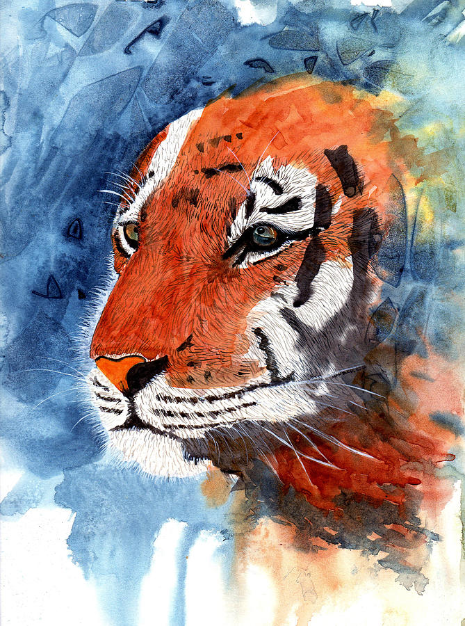 Tiger Power Portrait Painting by Margaret Bucklew - Fine Art America