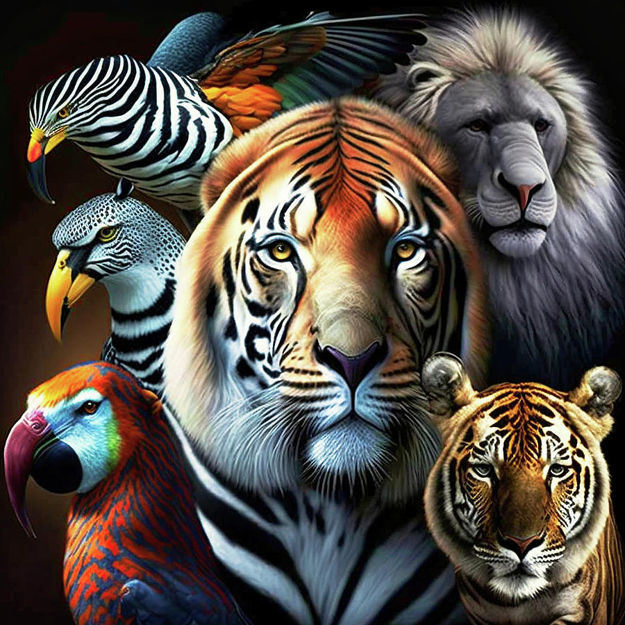 Tiger Digital Art by Robert Knight