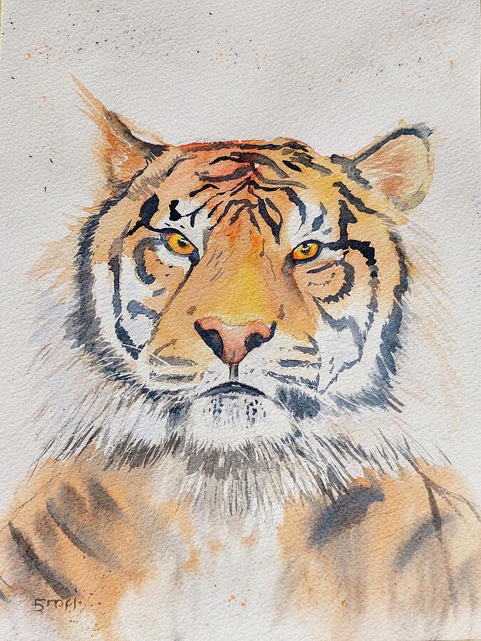 Tiger Painting by Sandie Croft