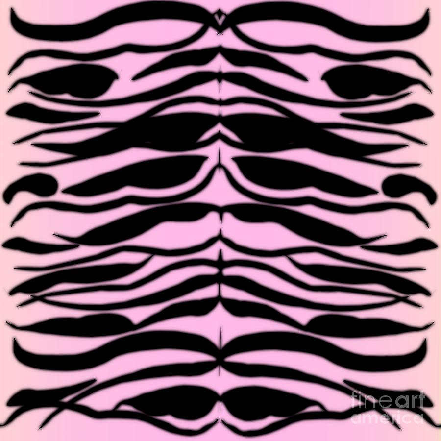 Tiger Skin Striped Pattern in Bubblegum Pink Digital Art by Colleen Cornelius