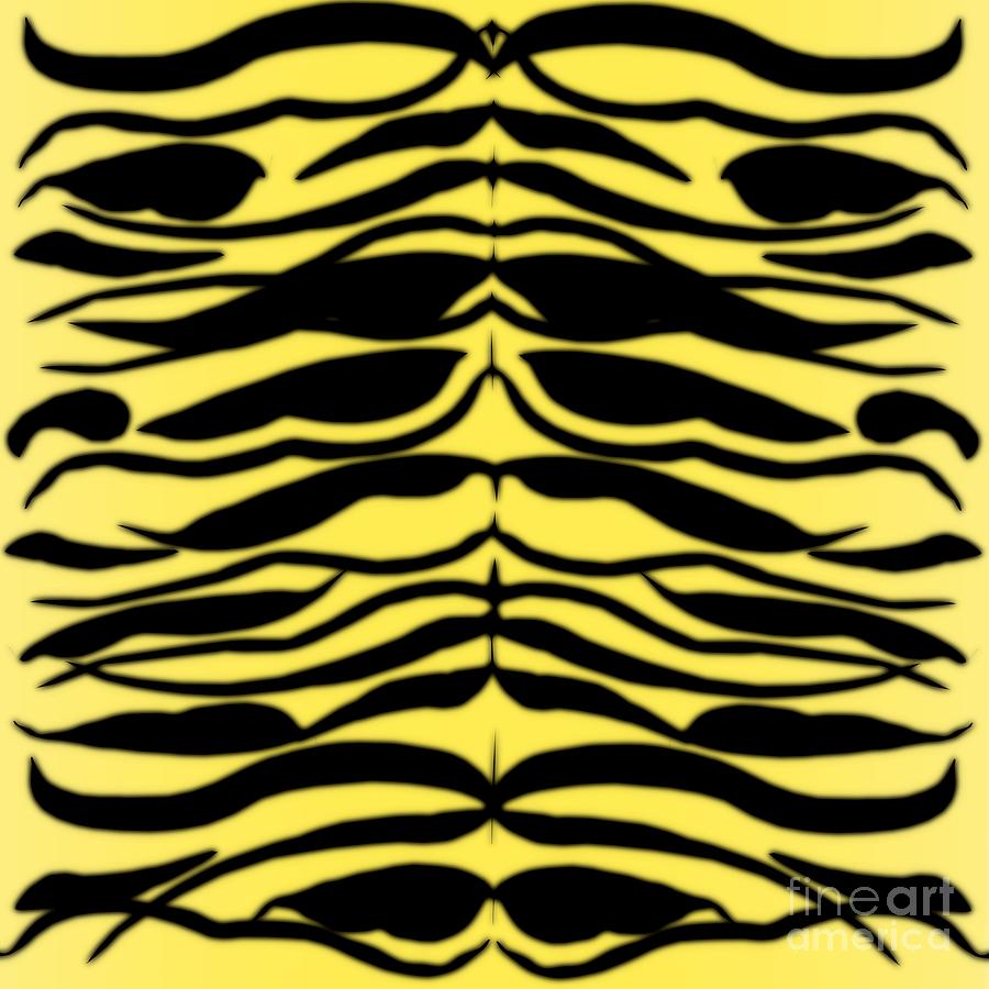 Tiger Skin Striped Pattern in Lemon Yellow Digital Art by Colleen Cornelius