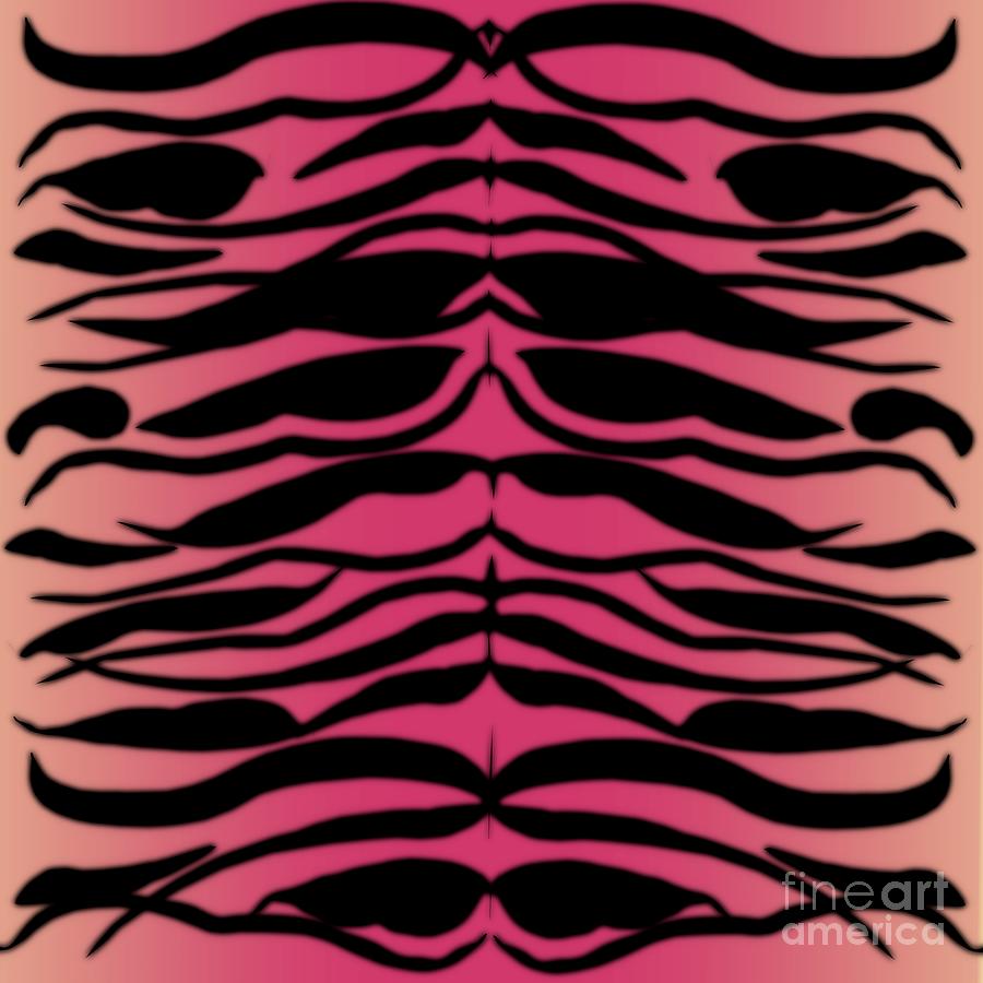 Tiger Skin Striped Pattern in Raspberry Pink Digital Art by Colleen Cornelius