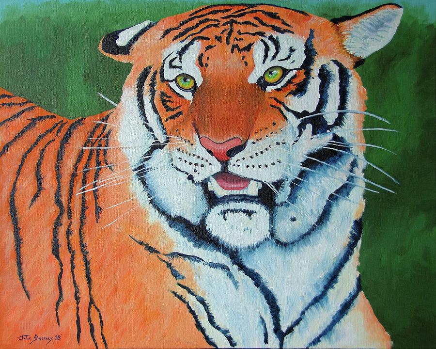 Tiger Smile Painting by John Sweeney