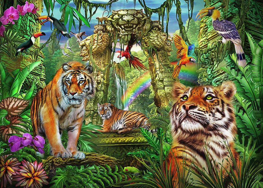 Tiger Temple Digital Art by Ciro Marchetti