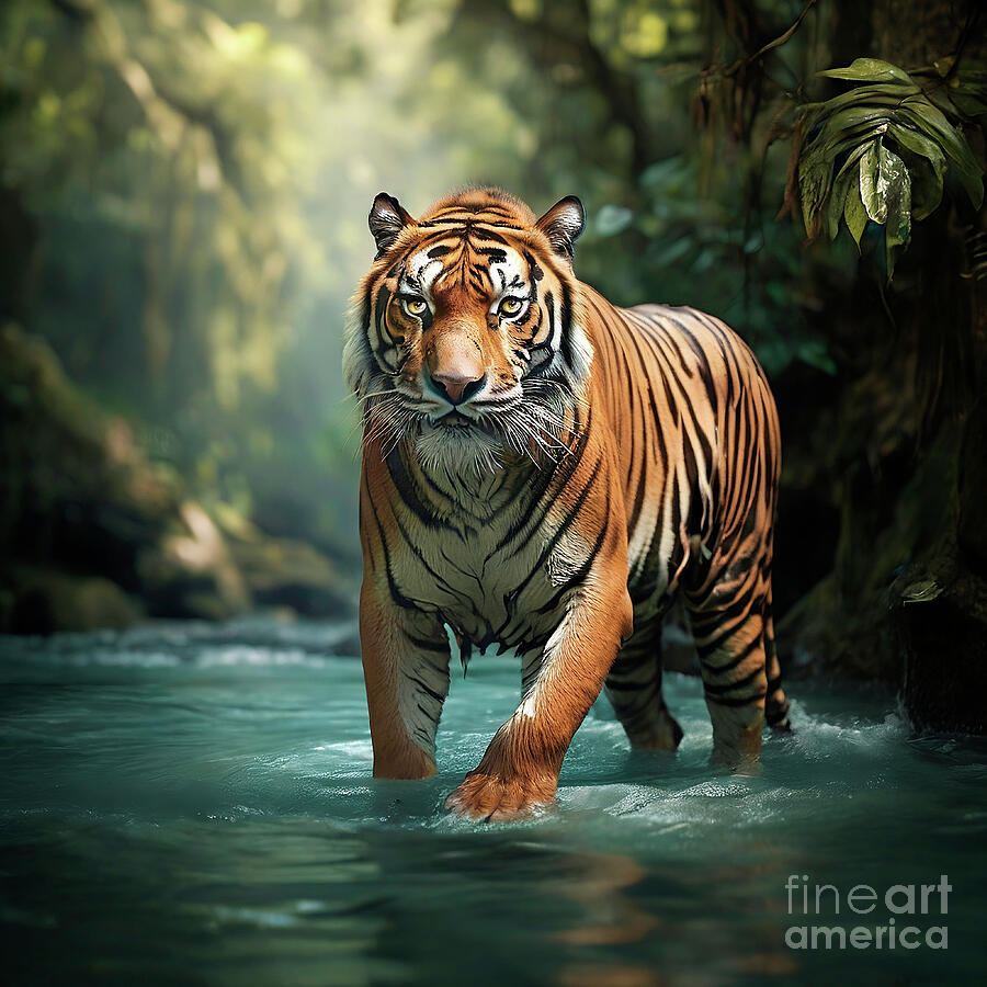 Tiger, Tiger, Burning Bright Ai Digital Art