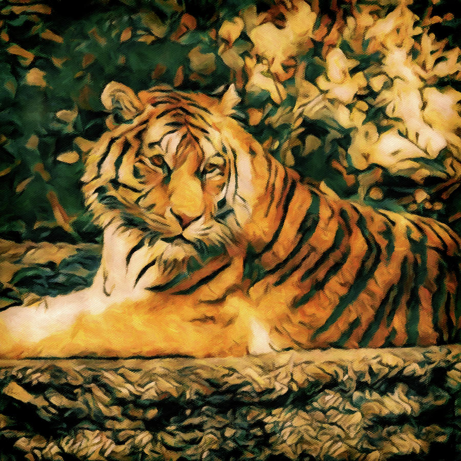 Tiger, Tiger Painting by Susan Maxwell Schmidt