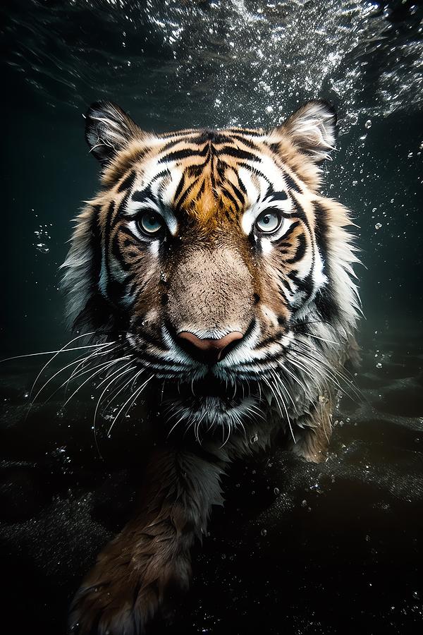 Tiger Underwater Photograph Photograph by Carlos V