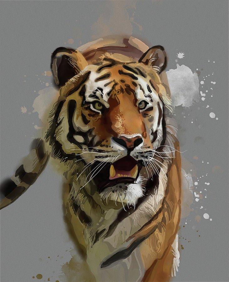 Tiger Vintage V2 Digital Art