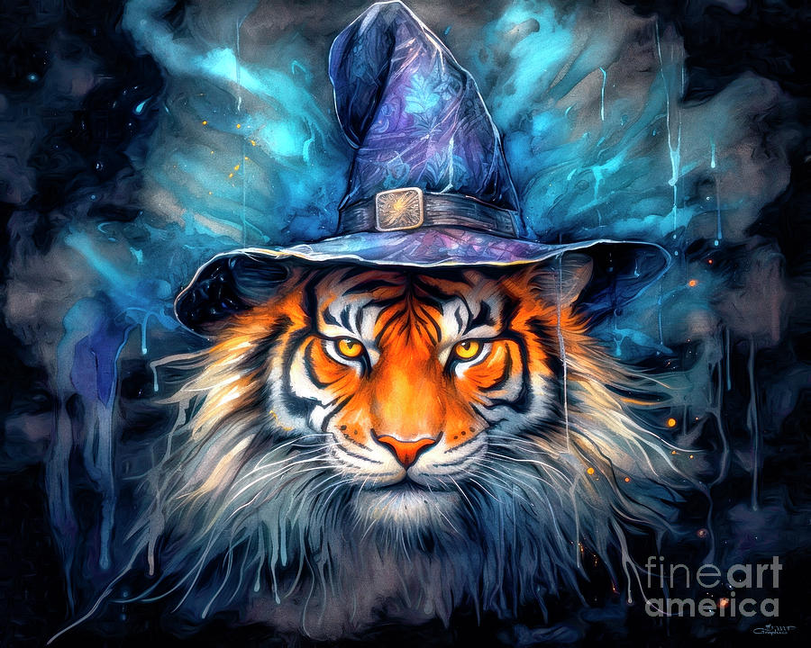Tiger Witch Digital Art by Jutta Maria Pusl