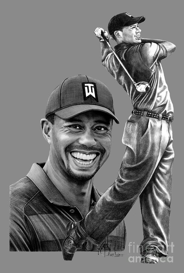 Tiger Woods drawings Drawing by Murphy Art Elliott Fine Art America