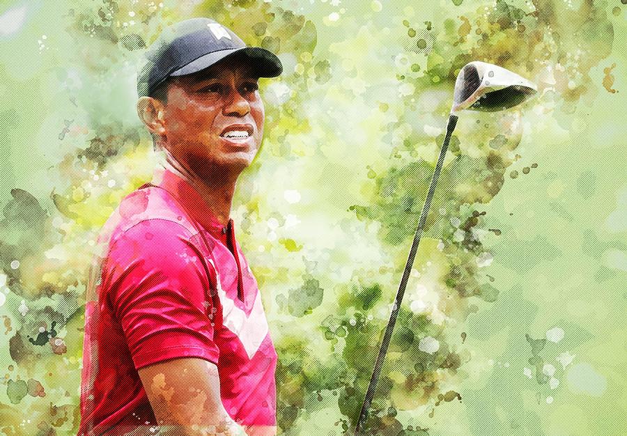 Tiger Woods Digital Art by Mason Watson