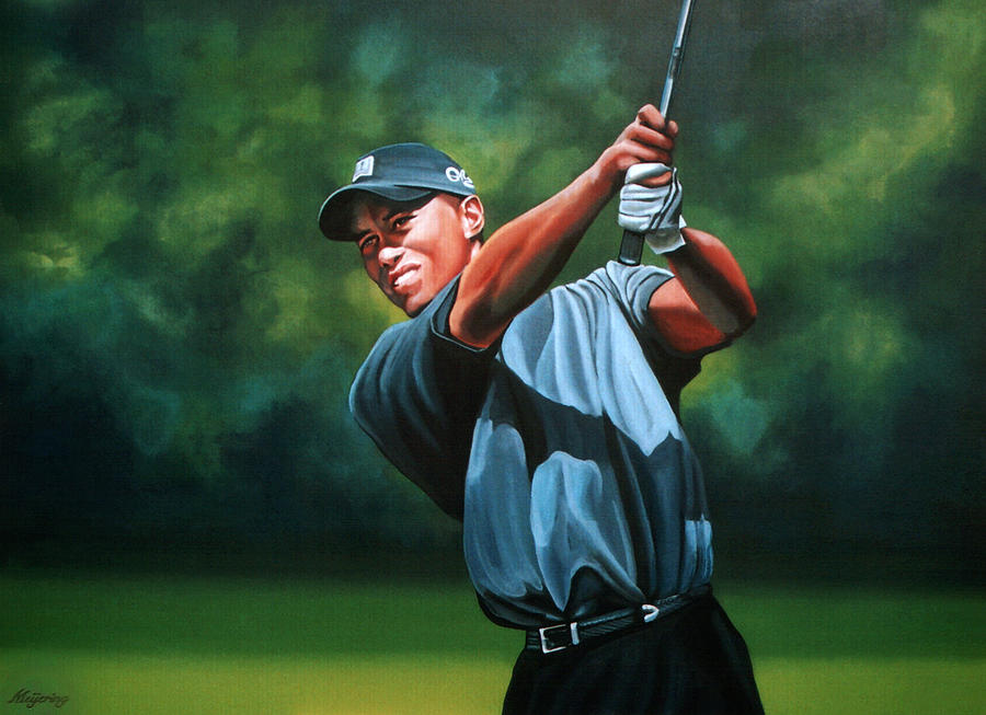 Tiger Woods Painting 2 Painting by Paul Meijering