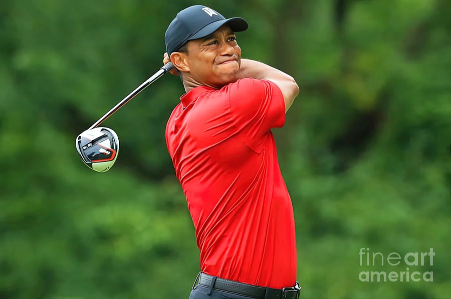 Tiger Woods playing Golf Painting by Bailey Watson - Fine Art America