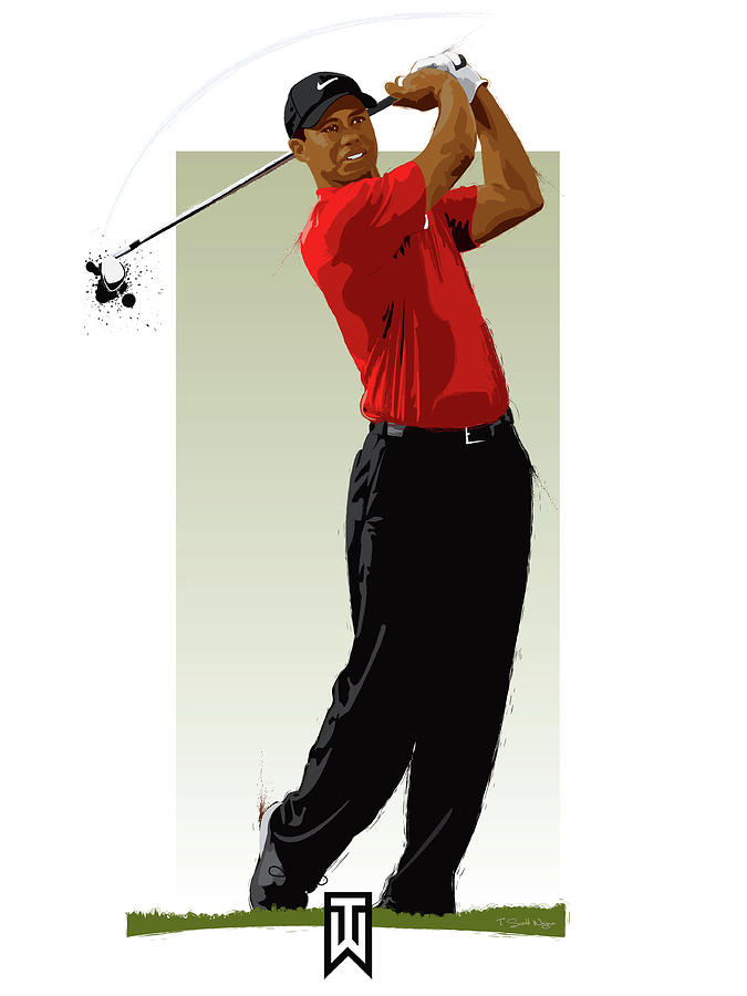Tiger Woods Digital Art by Scott Weigner