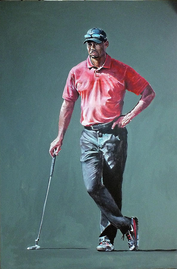 Tiger Woods Painting - Tiger Woods Study by Mark Robinson