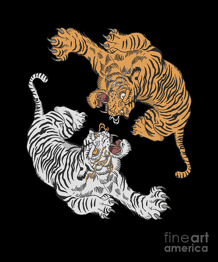 Tiger Yin Yang Malayan Sumatran Siberian Bengal Tiger Digital Art by ...