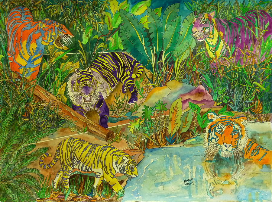 Tigeri Painting by Karen Merry
