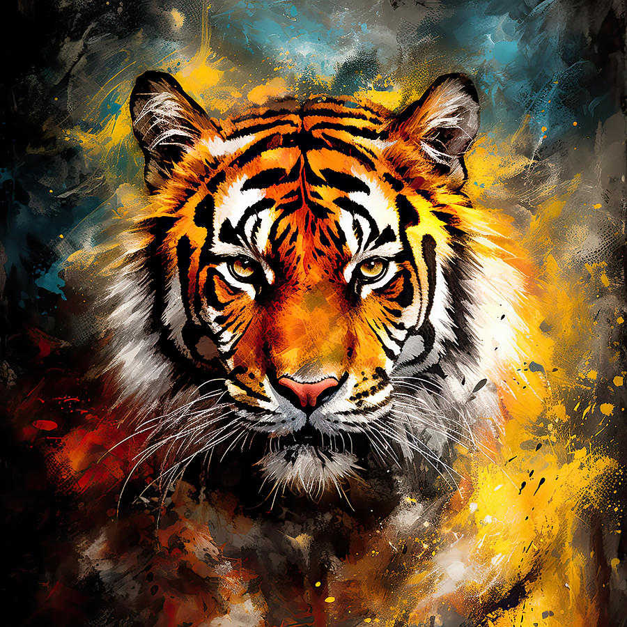 Tigers Grace - Sumatran Paintings Digital Art by Lourry Legarde