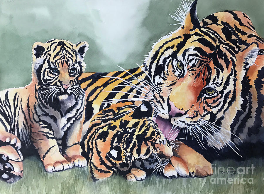 Tigers Painting by Hilda Vandergriff