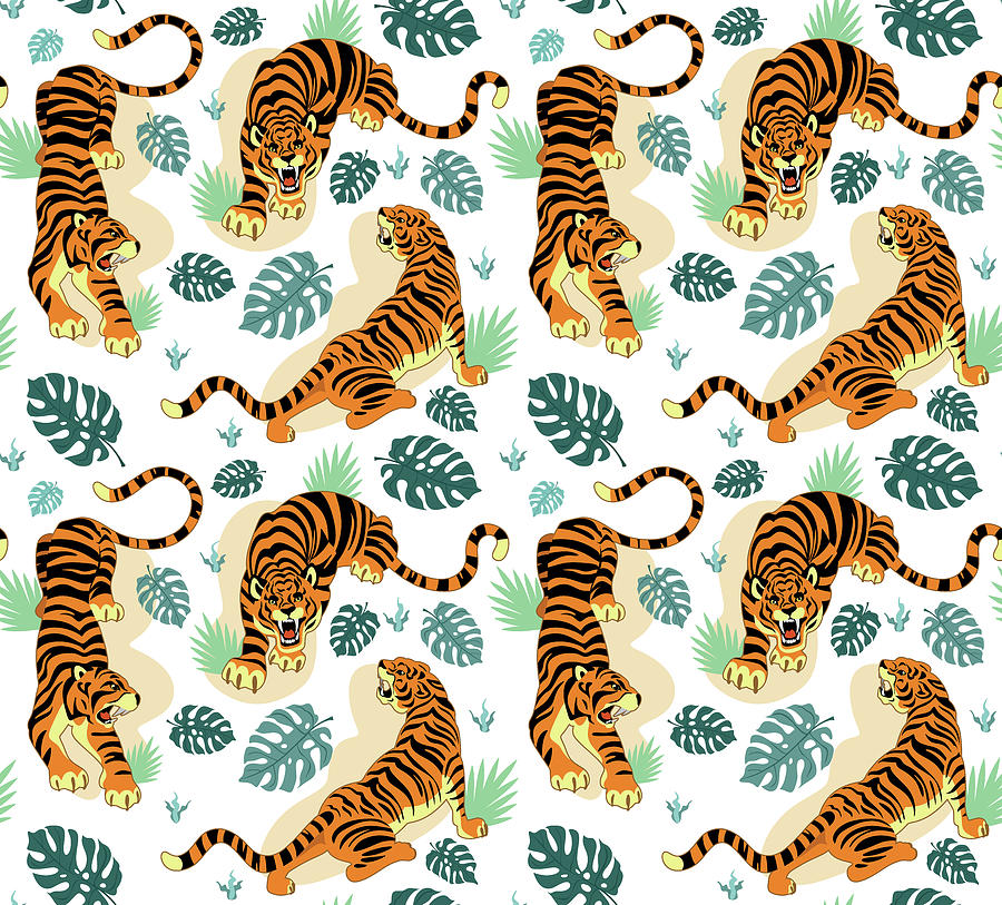 Vector Tropical Seamless Pattern. Summer Background Isolated On