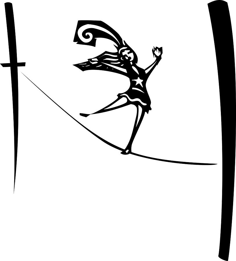 Tightrope Walker Drawing by Jeffrey Thompson - Pixels