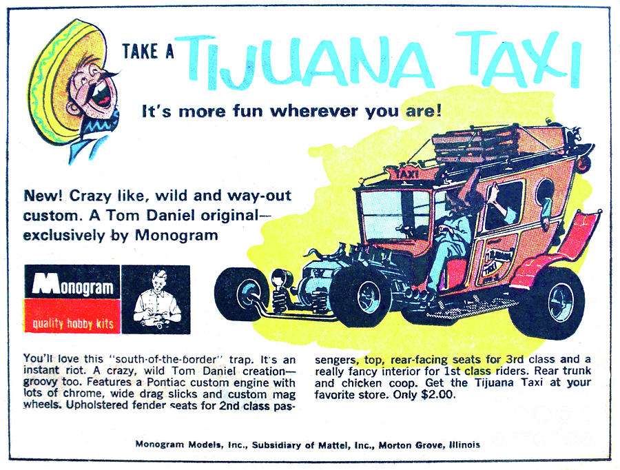 Tijuana Taxi Model Add Circa 1960s Photograph