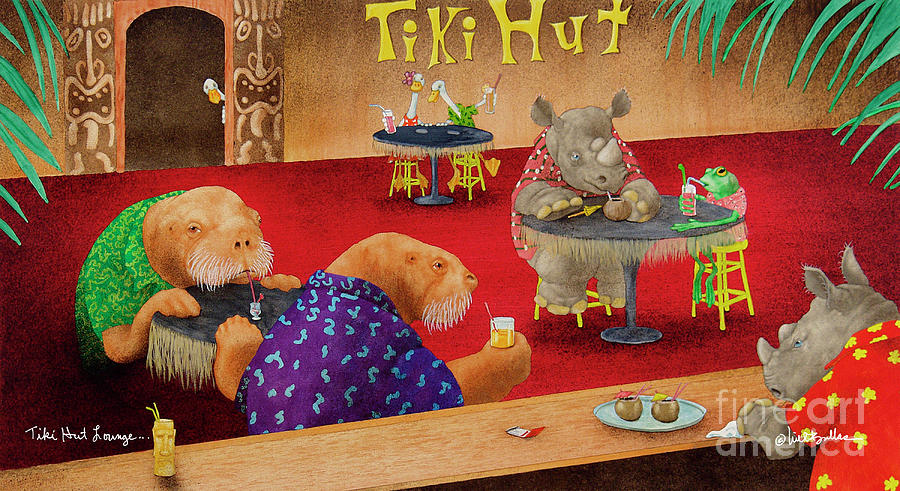 Tiki Hut Lounge... Painting by Will Bullas