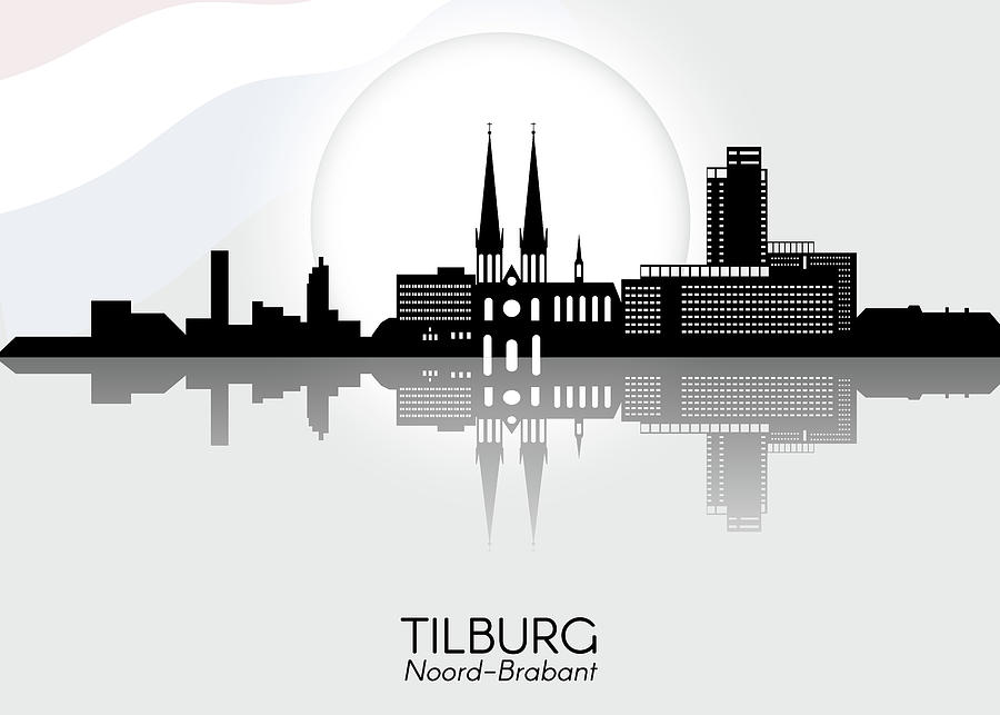 Map Digital Art - Tilburg by Towery Hill