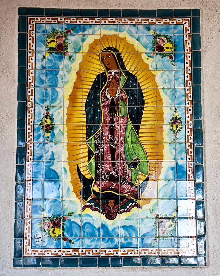 Tile Artwork On Off-patio Of San Xaviar Del Bac Mission In Tucson 